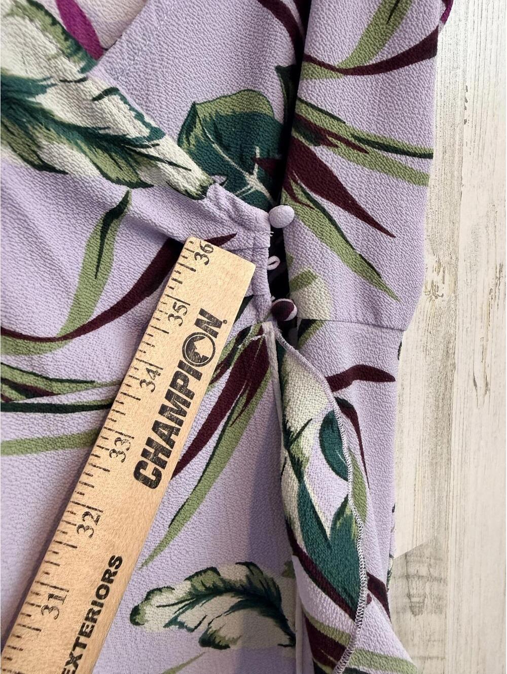 Jennifer Lopez Women’s XS Lavender Floral Wrap Maxi Long Dress - Picture 6 of 12